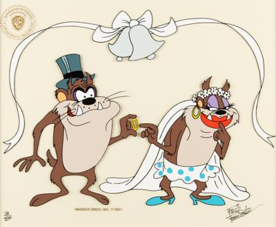 Lot #462 Friz Freleng Signed Limited Edition Cel of the Tasmanian Devil and Bride - Image 1