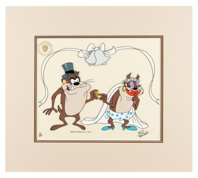 Lot #462 Friz Freleng Signed Limited Edition Cel of the Tasmanian Devil and Bride - Image 2