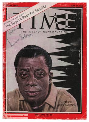 Lot #508 James Baldwin Signed Magazine Cover