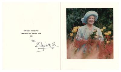 Lot #222 Elizabeth, Queen Mother Signed Christmas Card (1988) - Image 1