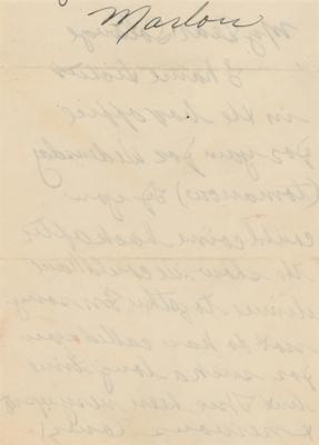 Lot #684 Marlon Brando Autograph Letter Signed to Solange Podell - Image 2