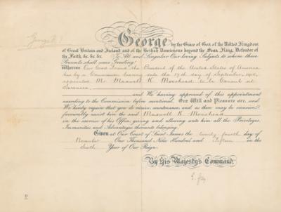 Lot #258 King George V Document Signed