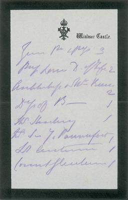 Lot #309 Queen Victoria Handwritten Notes