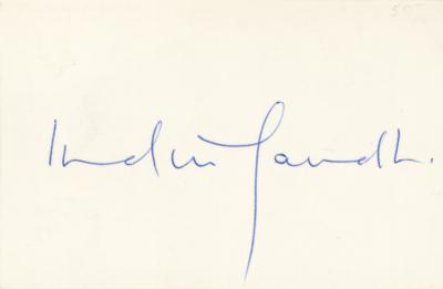 Lot #229 Indira Gandhi Signature