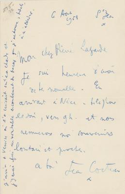Lot #514 Jean Cocteau Autograph Letter Signed - Image 1