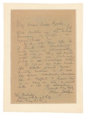 Lot #534 Helen Hunt Jackson Autograph Letter Signed - Image 1