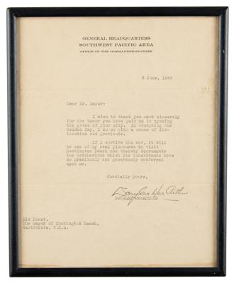 Lot #350 Douglas MacArthur Plans to Travel 'If I Survive the War' - Image 2