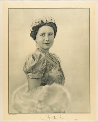 Lot #152 Elizabeth, Queen Mother Oversized Signed Photogravure - Image 1