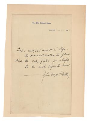 Lot #548 John Boyle O'Reilly Autograph Quotation Signed - Image 1