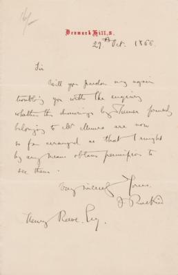 Lot #549 John Ruskin Autograph Letter Signed on