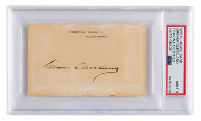 Lot #59 Grover Cleveland Signed White House Card - PSA MINT 9 - Image 1
