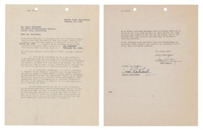 Lot #835 Basil Rathbone Document Signed - Image 2