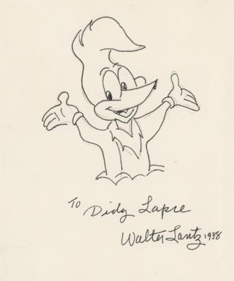 Lot #466 Walter Lantz Signed Sketch - Image 1