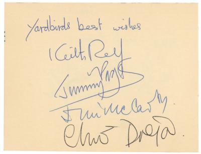 Lot #581 The Yardbirds Signatures