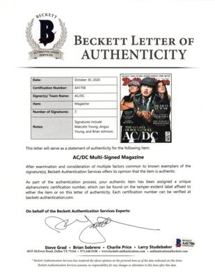 Lot #612 AC/DC Signed Magazine - Image 2