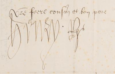Lot #131 King Henry VII Letter Signed on Catherine of Aragon's Dowry - Image 2