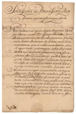 Lot #141 King George I Letter Signed to King William III - Image 1
