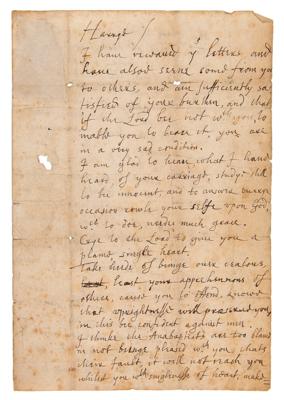 Lot #119 Oliver Cromwell Autograph Letter Signed to Son - Image 1