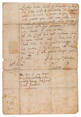 Lot #119 Oliver Cromwell Autograph Letter Signed to Son - Image 3