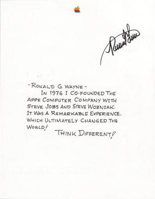 Lot #195 Apple: Wozniak and Wayne (2) Signed Items - Image 3
