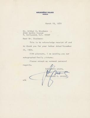 Lot #281 Ferdinand Marcos Typed Letter Signed