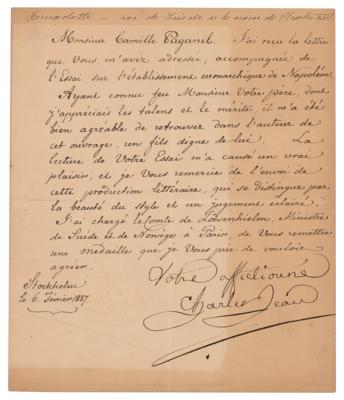 Lot #146 Charles XIV John Autograph Letter Signed - Image 1