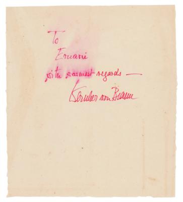 Lot #415 Wernher von Braun Signature - Image 1
