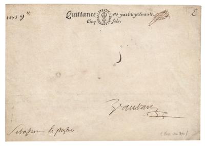 Lot #356 Sébastien Le Prestre de Vauban Document Signed - Image 1
