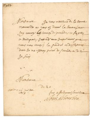 Lot #278 Louis de Bourbon, Prince of Conde Letter Signed - Image 1