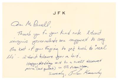Lot #111 John F. Kennedy, Jr. Autograph Letter Signed to Mrs. Colin Powell - Image 1