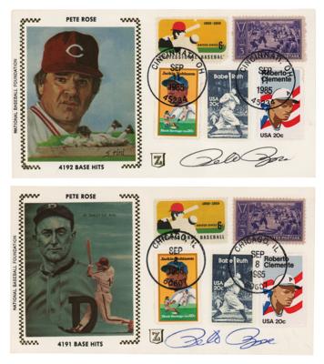 Lot #934 Pete Rose (2) Signed Commemorative Covers - Image 1
