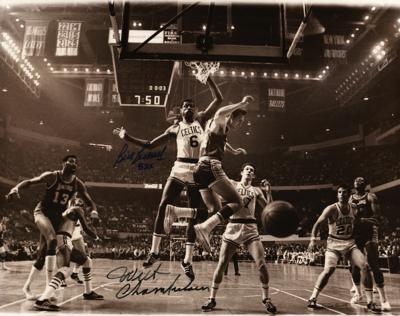 Lot #896 Wilt Chamberlain and Bill Russell Oversized Signed Photograph - Image 1