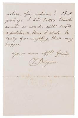 Lot #482 Charles L. Dodgson Autograph Letter Signed to Young Girl - Image 3