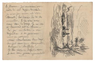 Lot #425 Maximilien Luce Handwritten Letter with Sketch - Image 1