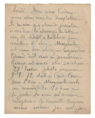 Lot #425 Maximilien Luce Handwritten Letter with Sketch - Image 2