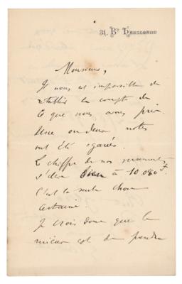 Lot #419 Gustave Caillebotte Autograph Letter Signed - Image 1