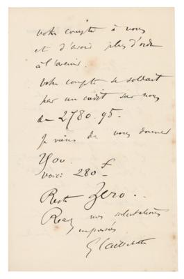 Lot #419 Gustave Caillebotte Autograph Letter Signed - Image 2