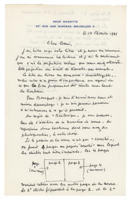 Lot #426 Rene Magritte Autograph Letter Signed on Magazine - Image 1