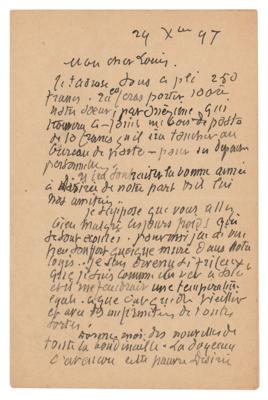 Lot #418 Eugene Boudin Autograph Letter Signed - Image 1