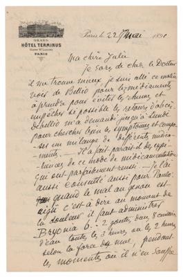 Lot #432 Camille Pissarro Autograph Letter Signed on Sons' Artwork - Image 1