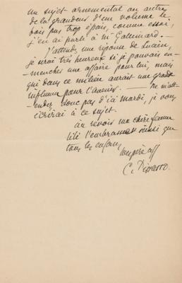 Lot #432 Camille Pissarro Autograph Letter Signed on Sons' Artwork - Image 3