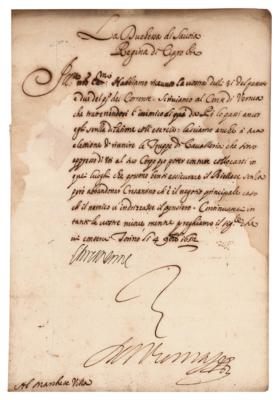 Lot #211 Christine of France Letter Signed - Image 1