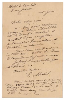 Lot #287 Louise Michel Autograph Letter Signed - Image 1