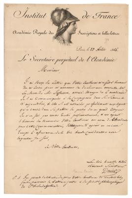 Lot #215 Bon-Joseph Dacier Letter Signed on Thomas