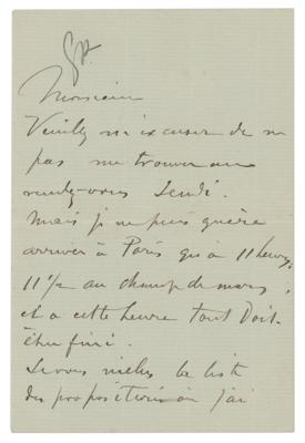 Lot #434 Alfred Sisley Autograph Letter Signed - Image 1