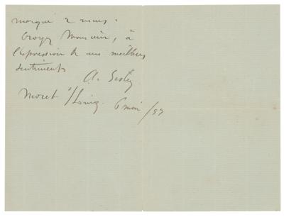 Lot #434 Alfred Sisley Autograph Letter Signed - Image 2