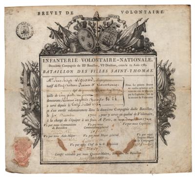 Lot #343 Marquis de Lafayette Document Signed