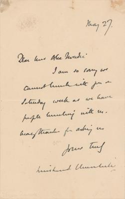 Lot #116 Winston Churchill Autograph Letter Signed - Image 1