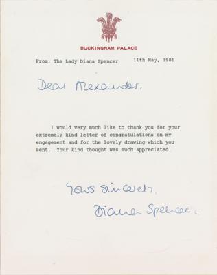 Lot #159 Princess Diana Typed Letter Signed as "Diana Spencer" - Image 1