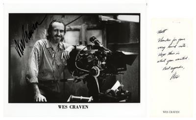 Lot #739 Wes Craven Signed Photograph and Autograph Note Signed - Image 1